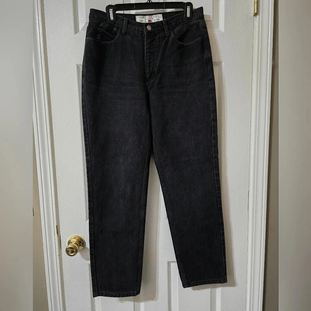 Vintage 90s Guess Classic Fit Narrow Leg Jeans, Faded Black, High Waist, EUC!